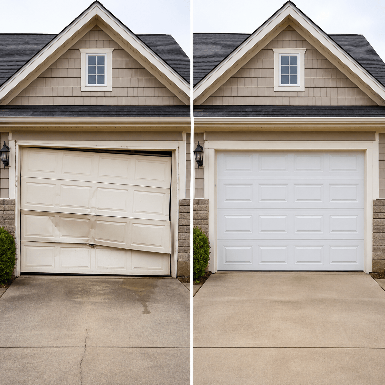 Garage Door Repair Before and After